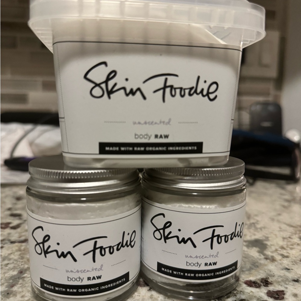 Skin Foodie Unscented Body Raw- whipped body butter- 3 pack bundle